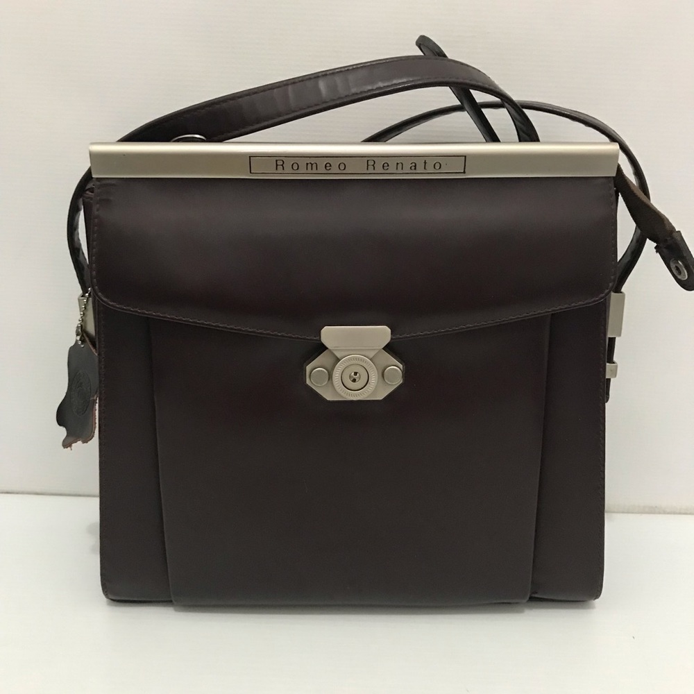 Romeo Renato Dark Brown Leather Crossbody Bag